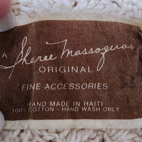 Vintage Sheree Massoquoi original hand crochet halter top cream 70's festival - Picture 5 of 5